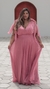 Vestido longo plus size rose detalhe de laço na manga com brilho - comprar online