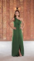 Vestido longo um ombro só com nó na cintura verde (newonon) - comprar online