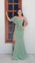 Vestido longo com fenda na cor verde Olívia /menta (LUXIZ) - comprar online