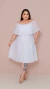 Vestido branco midi PlusSize incrível , com tecido de chiffon, exclusivo para mulheres plus size - comprar online