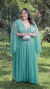 Vestido longo plus size verde tiffanny/menta - comprar online