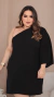 Vestido midi preto, um ombro só elegante plus Size (bubu) - comprar online