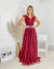 Vestido longo marsala de lurex, rebeca - comprar online
