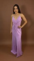 Vestido longo lilás com alça de strass com nó na cintura (Julie) - comprar online