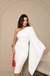 Vestido Midi OFF para Casamento Civil - Um Ombro Só com Drapeado Elegante ( fabi) - loja online
