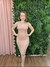 vestido rendado midi rosê, para noivados e noiva no civil- glamour com avaria. na internet