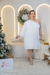 Vestido branco para noiva no civil curto, um ombro só elegante plusSize bubu
