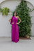 Vestido longo fucsia um ombro só ( onon)