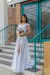 Vestido longo para casamento de cetim, elegante, rodado e confortável - comprar online