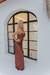 Vestido longo de cetim com fenda marrom (SUTIN)