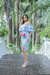 Vestido de neocrepe Azul Canto - loja online