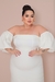 Vestido branco, com manga removíveis ,para noivas, casamento no civil, noivado PlusSIze (Divs midi) - comprar online