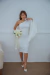 Vestido Midi OFF para Casamento Civil - Um Ombro Só com Drapeado Elegante ( fabi) - loja online