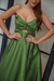 Vestido longo de zibeline tomara que caia lindo e confortável verde oliva (mamanya) - comprar online