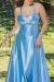 Imagem do Vestido longo de cetim com fenda Azul Serenity (NEWSU)