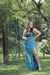 Vestido Longo de lurex azul serenity com Fenda (She) - comprar online
