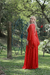 Vestido vermelho com capa longo de brilho - loja online