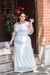 Vestido longo lari de rendas com mangas delicadas - (contém pequenas avarias)