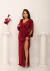 Vestido longo Marsala com nó na cintura (onon) na internet