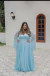 Vestido longo plus size azul serenity manga morcego com brilho na internet