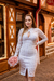 vestido de manga longa de renda (chic) com avaria