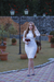 Imagem do vestido branco de rendas para casamento no civil , com manga 3-4 closet - com avaria