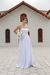 Vestido Longo de Cetim branco com fenda (Sucesso) - comprar online