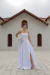 Imagem do Vestido Longo de Cetim branco com fenda (Sucesso)
