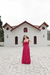 Vestido longo de cetim Rosa Pink (Sucesso) - loja online