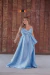 vestido longo azul serenity de chic, chic, tomara que caia, com detalhes (fashionista) - loja online