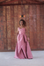 vestido longo rosa canela de chic, chic, tomara que caia, com detalhes (fashionista) - loja online
