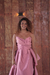 vestido longo rosa canela de chic, chic, tomara que caia, com detalhes (fashionista) - loja online