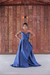 vestido longo azul royal de chic, chic, tomara que caia, com detalhes (fashionista) - loja online