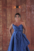 vestido longo azul royal de chic, chic, tomara que caia, com detalhes (fashionista)