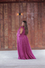 Imagem do Vestido longo plus size fúcsia detalhe de laço na manga com brilho