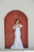Vestido longo godê de noiva, tecido cetim com delicados detalhes de aplicações de flores (toda noiva) - loja online