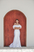 Vestido longo godê de noiva, tecido cetim com delicados detalhes de aplicações de flores (toda noiva) - loja online