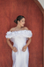 Vestido longo godê de noiva, tecido cetim com delicados detalhes de aplicações de flores (toda noiva) - comprar online