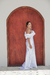 Vestido longo godê de noiva, tecido cetim com delicados detalhes de aplicações de flores (toda noiva) - Noiva no Civil | Vestido de noiva civil e festa