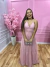vestido longo , de tule , rosa -rose moda - loja online