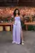 Vestido Longo de Cetim lilás com Fenda (Sucesso)