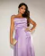 Vestido Longo de Cetim lilás com Fenda (Sucesso) na internet