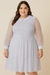 Vestido midi plus manga longa de poá - comprar online