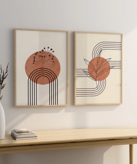 Conjunto 2 Quadros "Boho Geometrics"