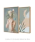 Conjunto 2 Quadros Colagem - Mulher com Flores no Rosto + Abstrato Lua - Quadros para Decoração - Empório dos Quadros
