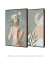 Conjunto 2 Quadros Colagem - Mulher com Flores no Rosto + Abstrato Lua
