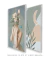 Conjunto 2 Quadros Colagem - Mulher com Flores no Rosto + Abstrato Lua - Quadros para Decoração - Empório dos Quadros