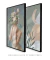 Conjunto 2 Quadros Colagem - Mulher com Flores no Rosto + Abstrato Lua - comprar online
