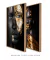 Conjunto 2 Quadros Mulheres Rosto Preto e Dourado - comprar online