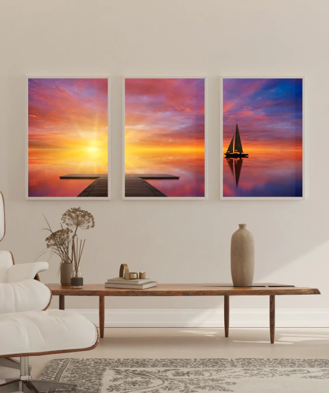 Conjunto 3 Quadros "Calmaria"